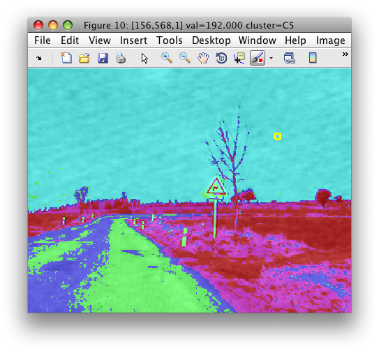 Image with labels defined by clustering